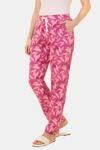Amante Full Length Pyjama Bottom - Red Violet Floral Print — thumbnail 3